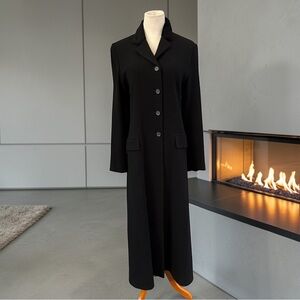 ZARA Winter Collection 100% Wool Black Maxi Coat Size 10